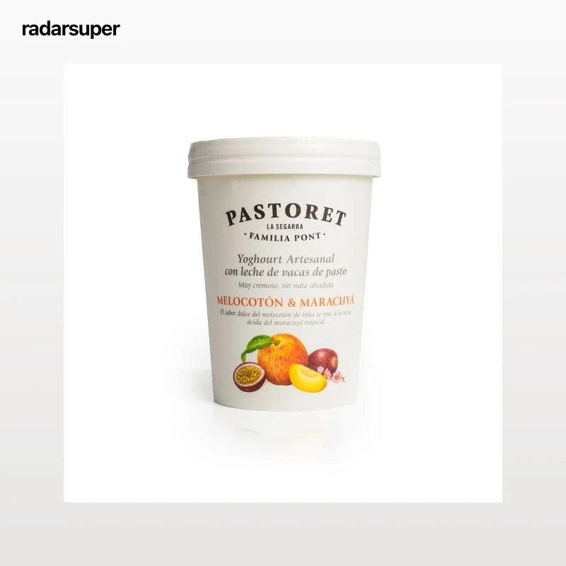 Yogur artesano Pastoret 500gr Melocotón y maracuyá
