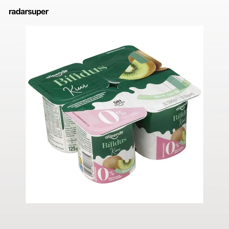 Yogur bifidus 00% sin azúcar añadido pack 4 kiwi Alipende