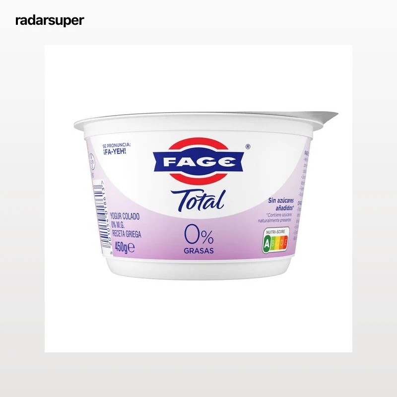 Yogur colado sin azúcar añadido receta griega Fage 0% materia grasa 450g