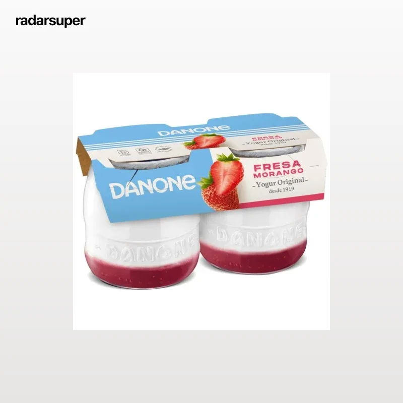 Yogur con fresas Danone Original pack de 2 unidades de 130 g.