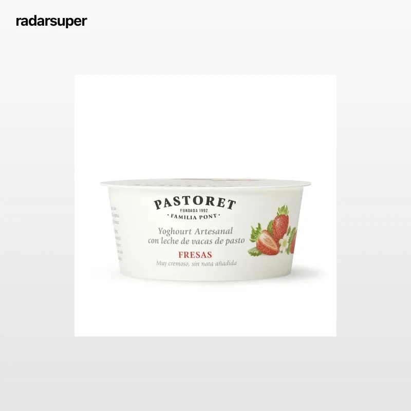 Yogur con fresas Pastoret sin gluten 125 g.
