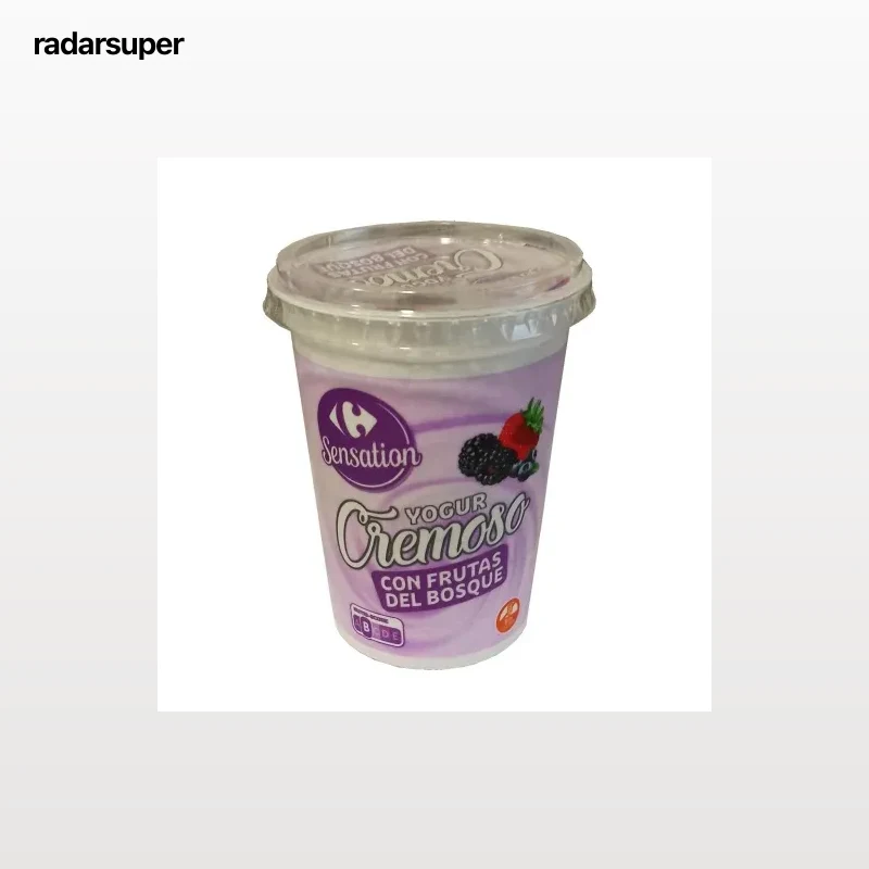 Yogur cremoso con frutas del bosque Carrefour Sensation sin gluten 500 g