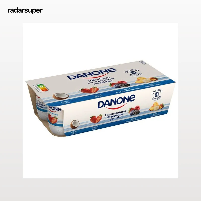 Yogur Danone pack 8 fresa coco macedonia frutos bosque