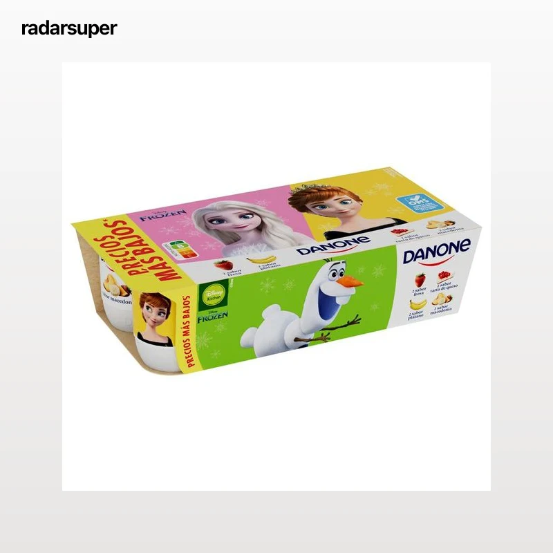 Yogur Danone pack 8 fresa plátano macedonia tarta queso