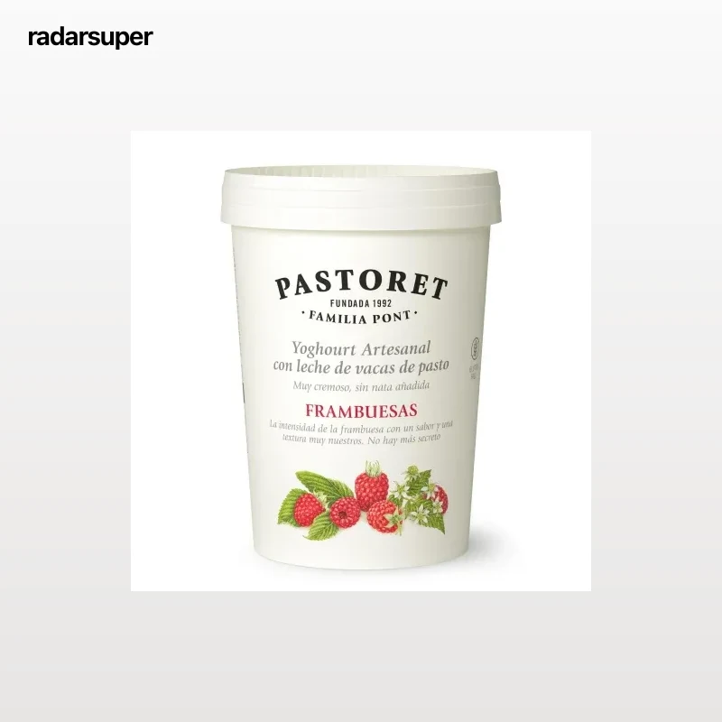 Yogur de frambuesa Pastoret sin gluten 500 g.