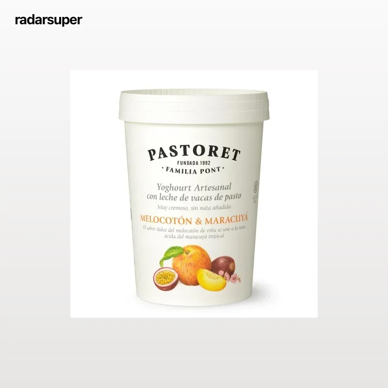 Yogur de melocotón y maracuyá Pastoret sin gluten 500 g.