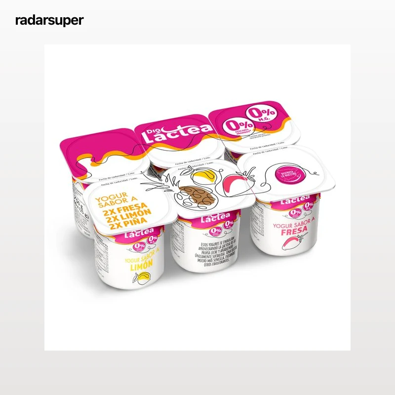 Yogur desnatado sabor limón, fresa y piña Dia Láctea 6 x 125 g