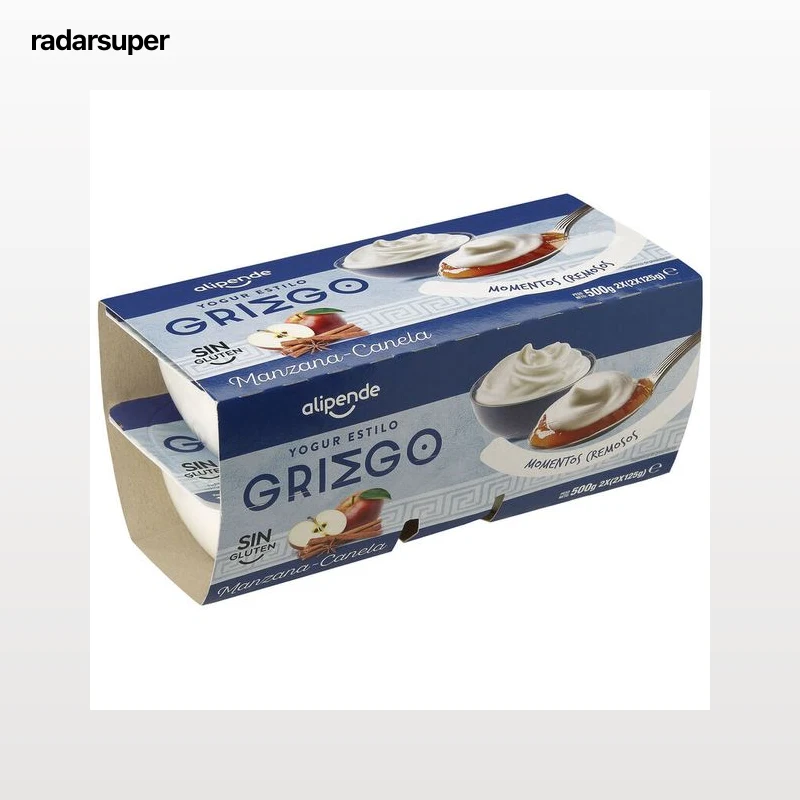 Yogur estilo griego Alipende pack 4 manzana y canela