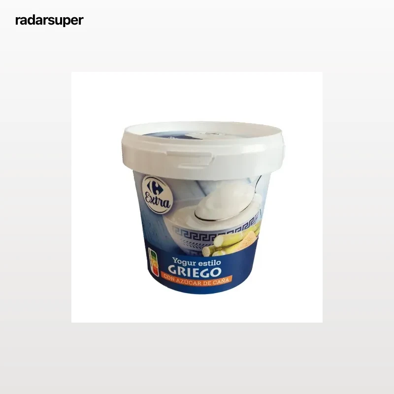 Yogur estilo griego natural con azucar de caña Carrefour 1 kg.