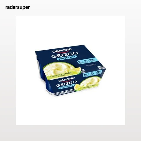 Yogur griego aromatizado con limón y sabor a lima proteína Danone sin gluten pack de 4 unidades de 110 g.