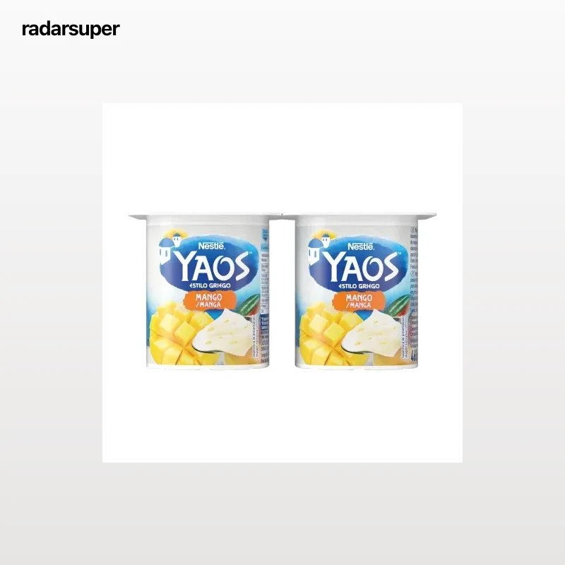 Yogur griego con mango Nestle - Yaos sin gluten pack de 4 unidades de 115 g.