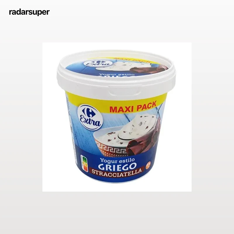 Yogur griego con stracciatella Carrefour Extra sin gluten 1 kg.