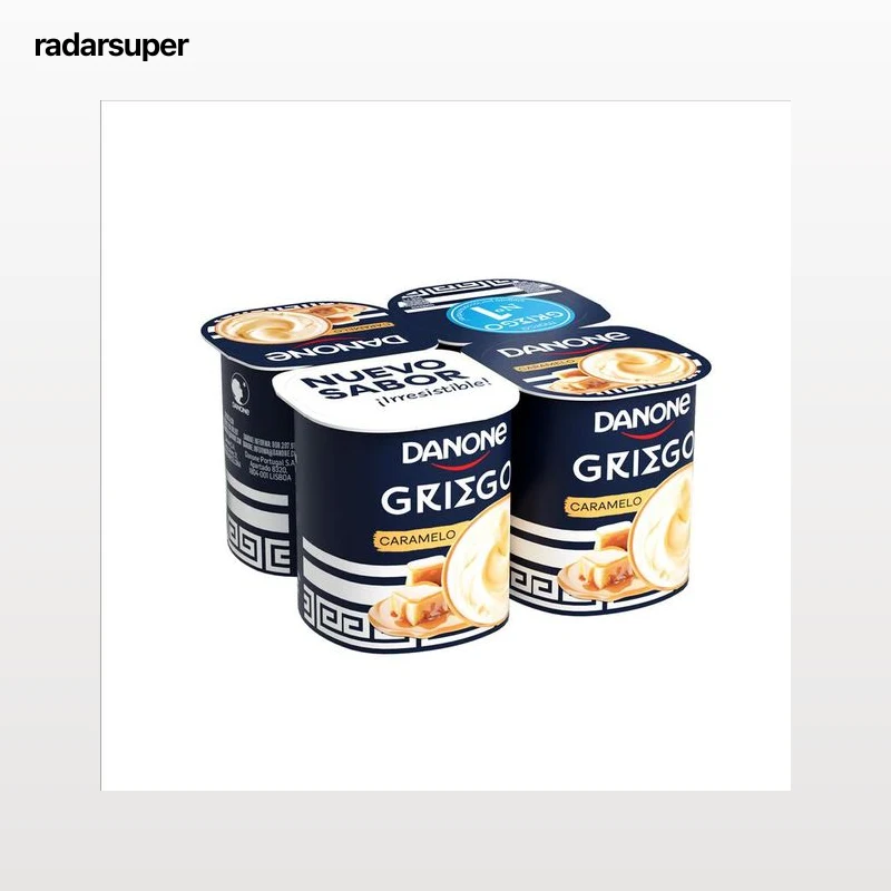 Yogur griego pack de 4 unidades con sabor a caramelo Danone