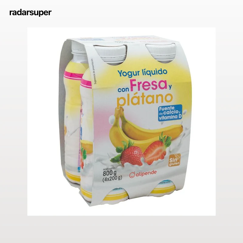 Yogur líquido Alipende pack 4 fresa plátano