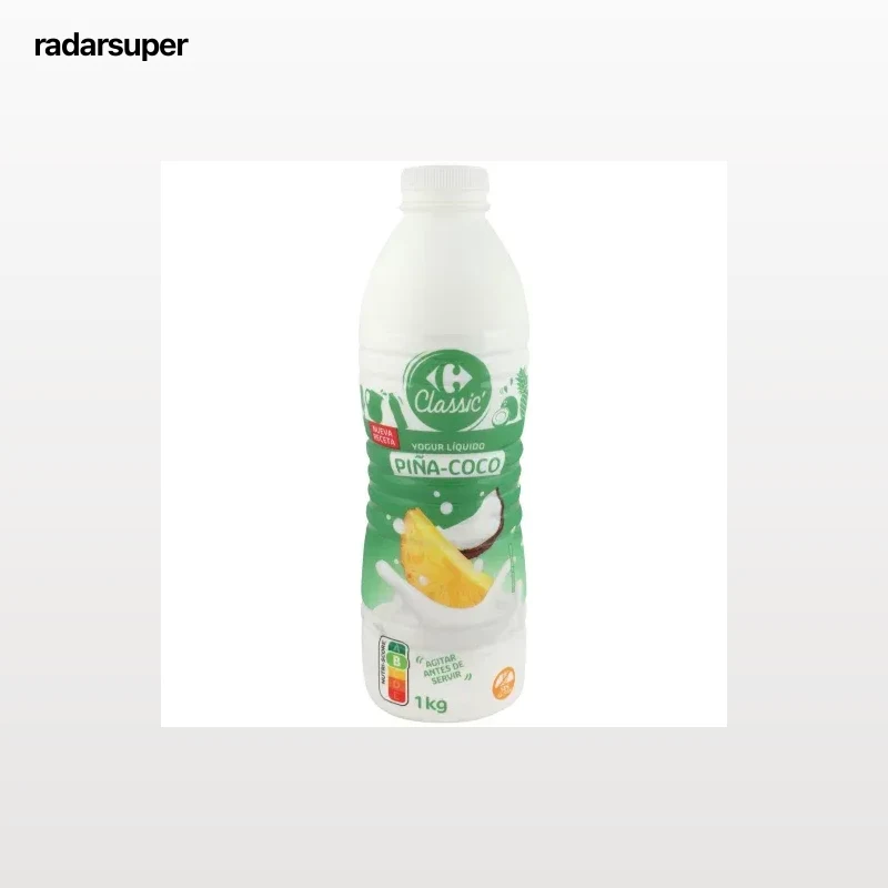 Yogur liquido de piña y coco Carrefour Classic´ sin gluten 1000 g.