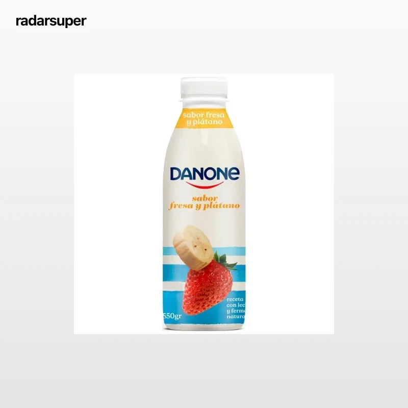 Yogur líquido sabor fresa y plátano Danone 550 g.