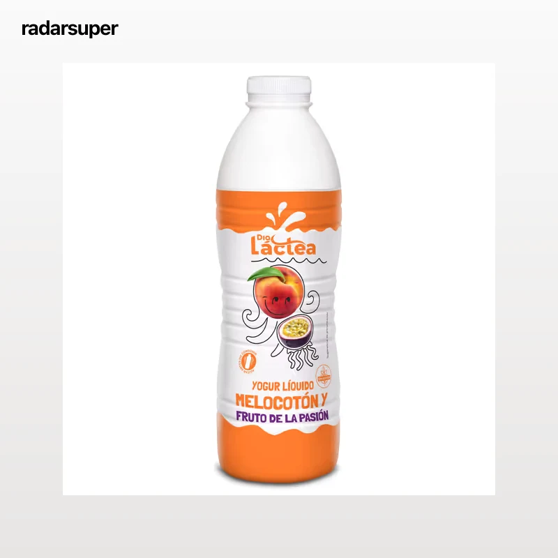 Yogur líquido sabor melocotón y fruto de la pasión Dia Láctea botella 1 Kg