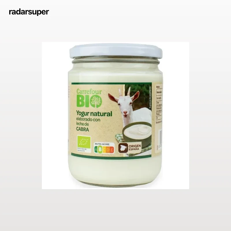 Yogur natural de leche de cabra ecológica Carrefour Bio 420 g.