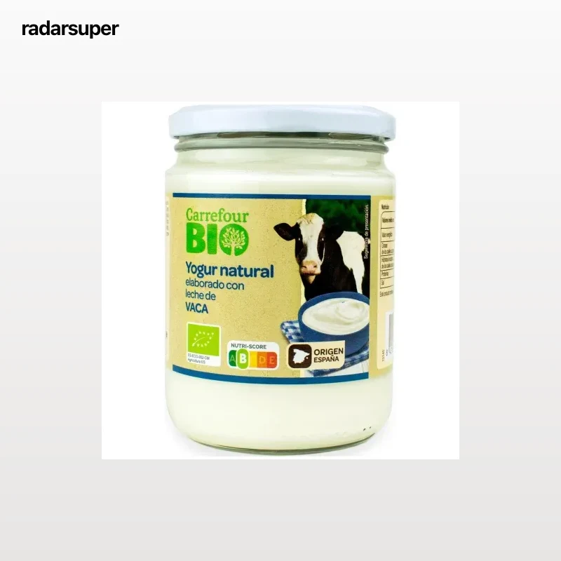 Yogur natural de leche de vaca ecológica Carrefour Bio 420 g.