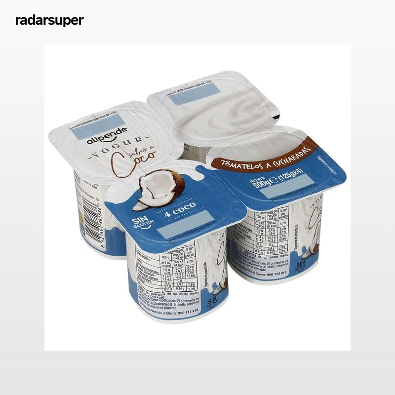 Yogur pack 4 con sabor a coco Alipende