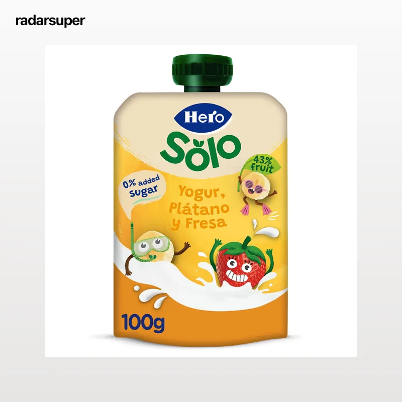 Yogur con plátano y fresa Hero 100 g