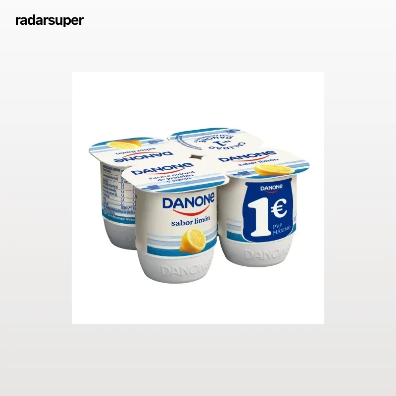 Yogur sabor limón Danone sin gluten pack de 4 unidades de 120 g.