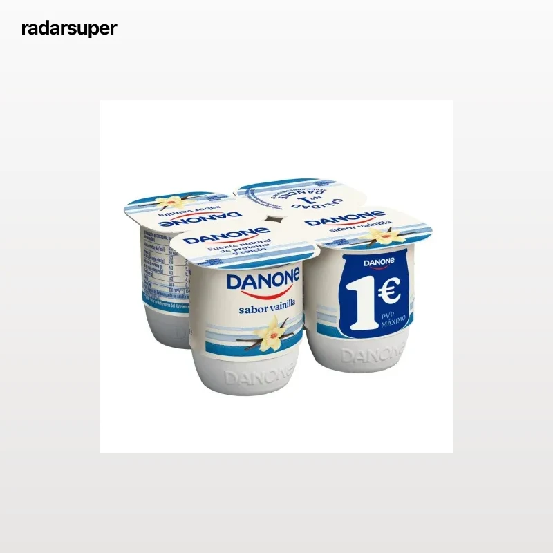 Yogur sabor vainilla Danone sin gluten pack de 4 unidades de 120 g.