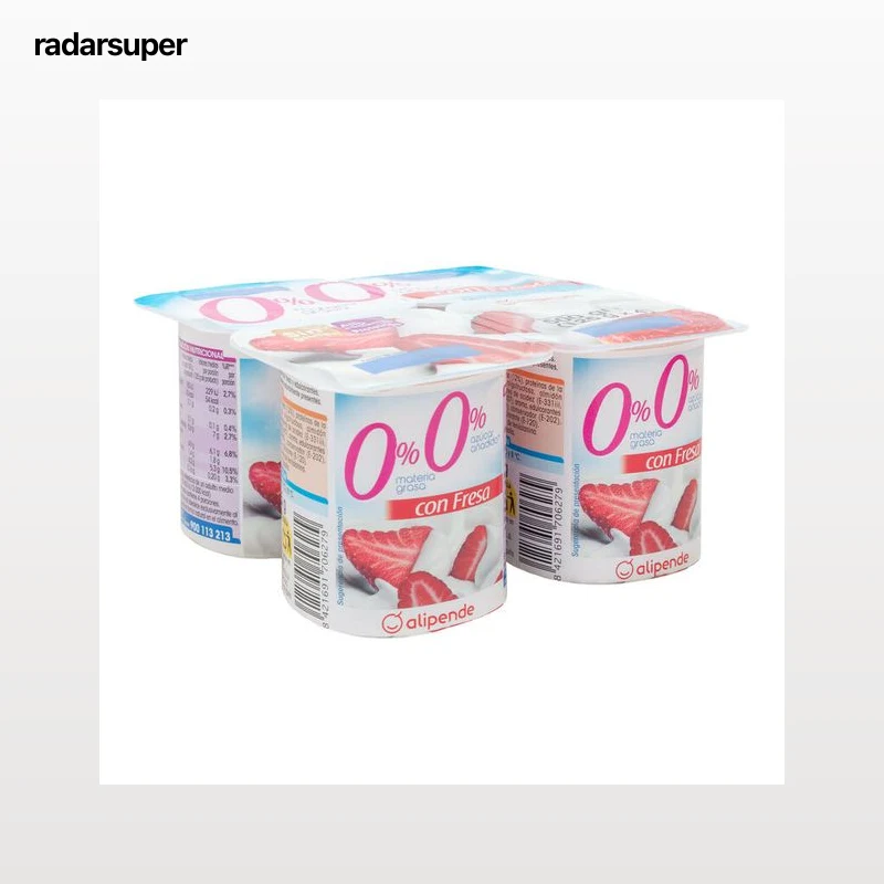 Yogur sin azúcar añadido Alipende pack 4 con fresa 500g