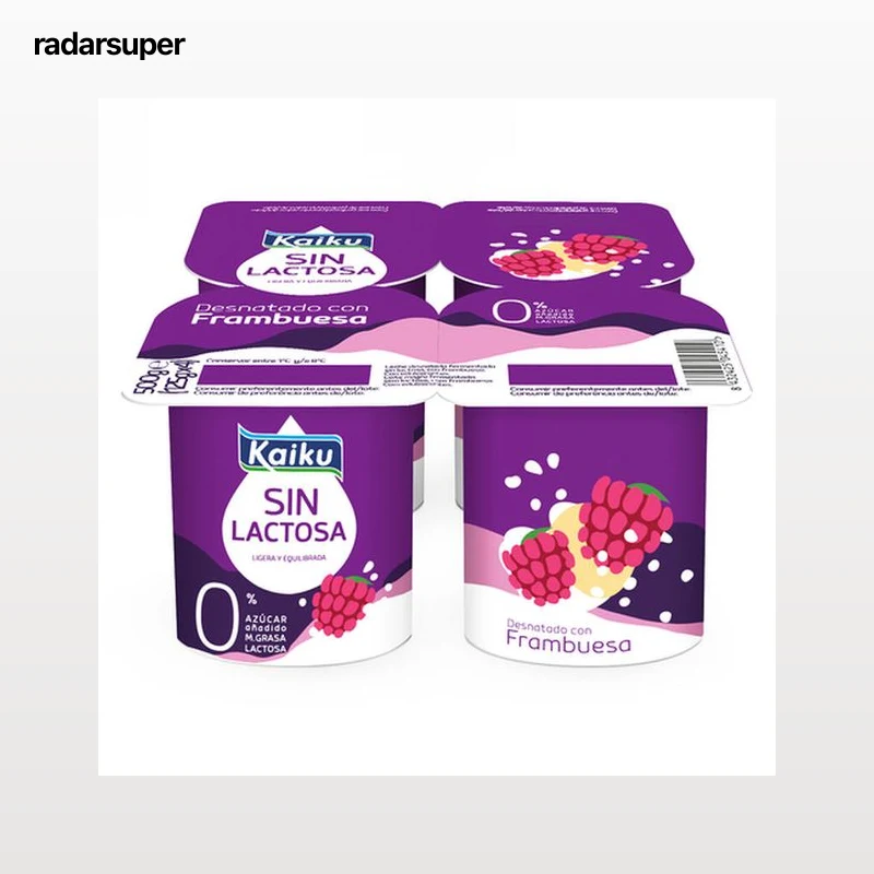 Yogur sin lactosa Kaiku pack 4 frambuesa