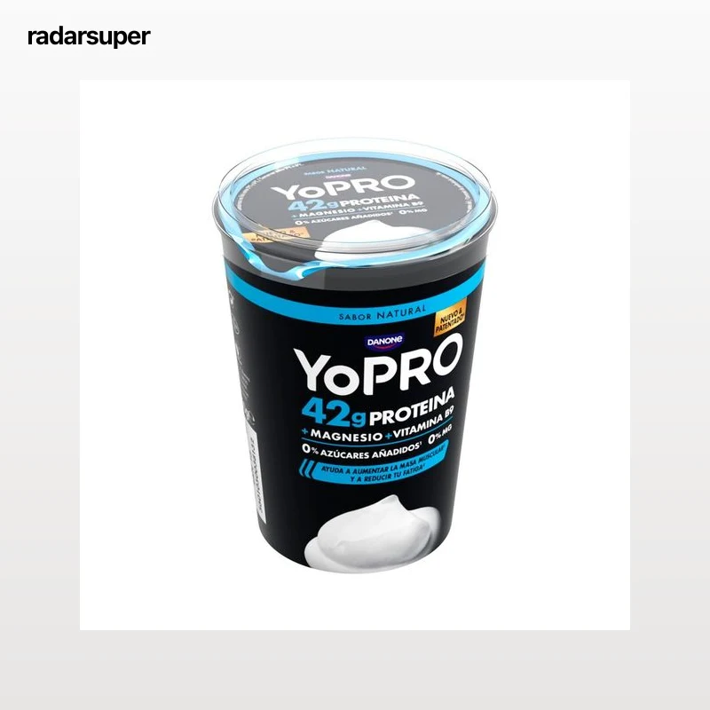YOPRO de Danone Leche fermentada cremosa natural con proteínas y sin azúcares añadidos ni grasa 480 g