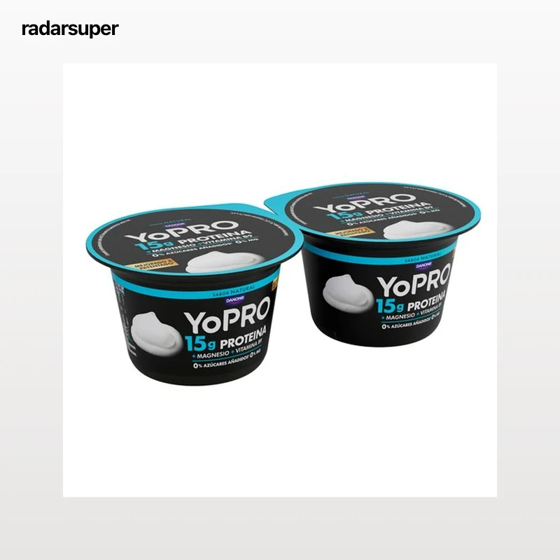 YOPRO de Danone Leche fermentada con proteínas y sin azúcares añadidos ni grasa 2 x 80 g.