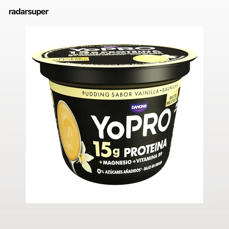 YOPRO de Danone Pudding sabor vainilla con alto contenido en proteina 150 g.