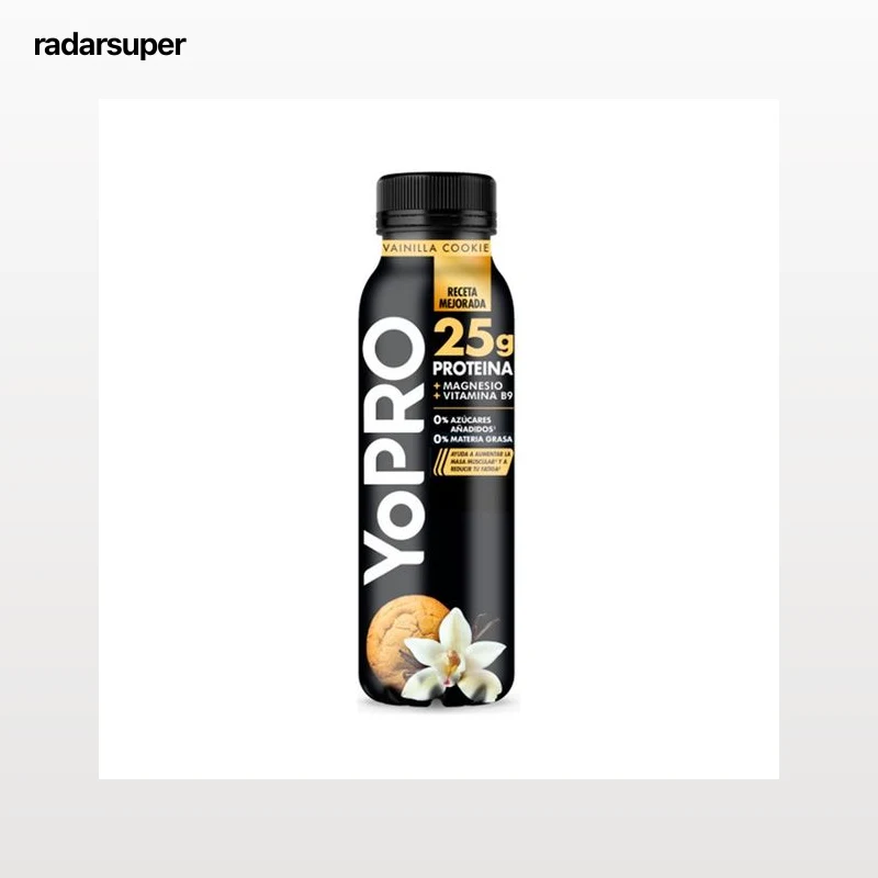 YOPRO Leche fermentada con proteínas y sabor a vainilla, sin azúcares añadidos, ni grasa de Danone 291 ml.