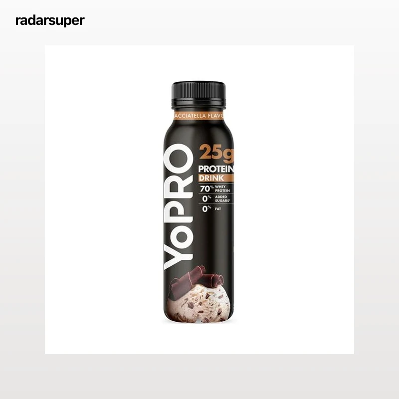 YOPRO Leche fermentada con proteínas y virutas de chocolate, sin azúcares añadidos, ni grasa de Danone 291 ml.