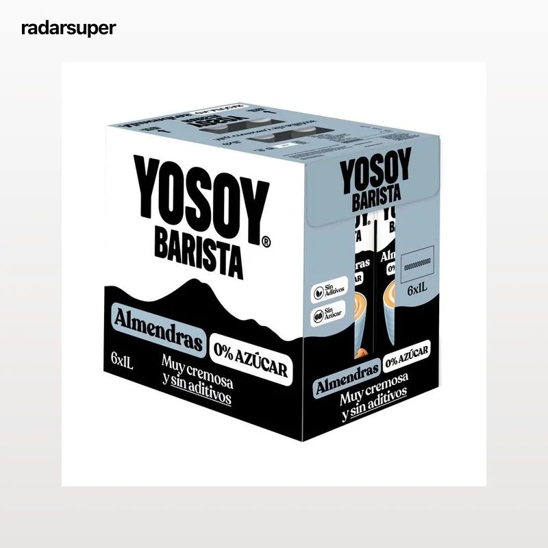 YOSOY Barista Bebida vegetal de almendras sin azúcar, especial café 6 x 1 l.