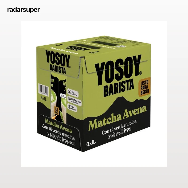 YOSOY Barista Bebida vegetal de avena con té verde matcha sin aditivos 6 x 1 l.