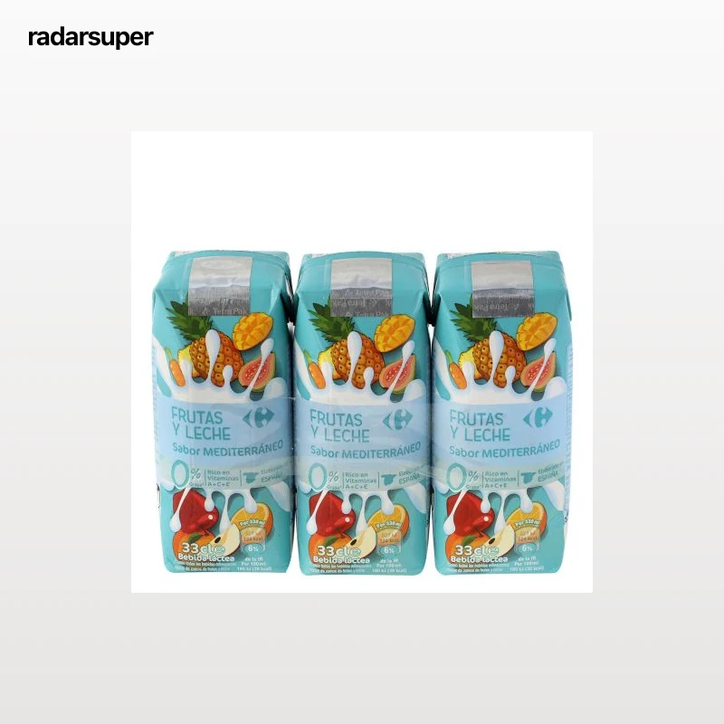 Zumo de fruta y leche Carrefour Mediterráneo pack de 3 briks de 33 cl.