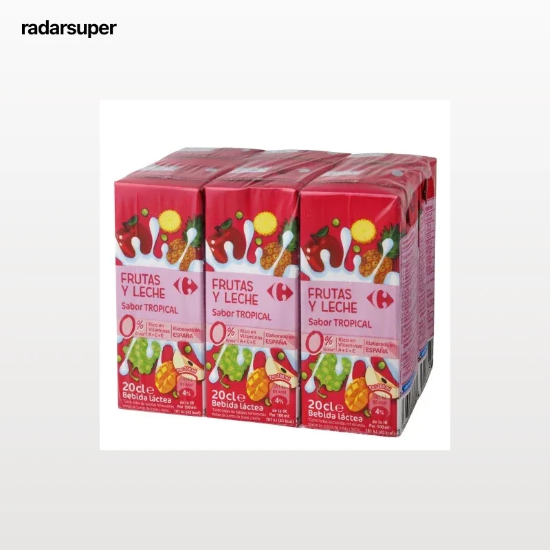 Zumo de fruta y leche Carrefour Tropical pack de 6 briks de 20 cl.