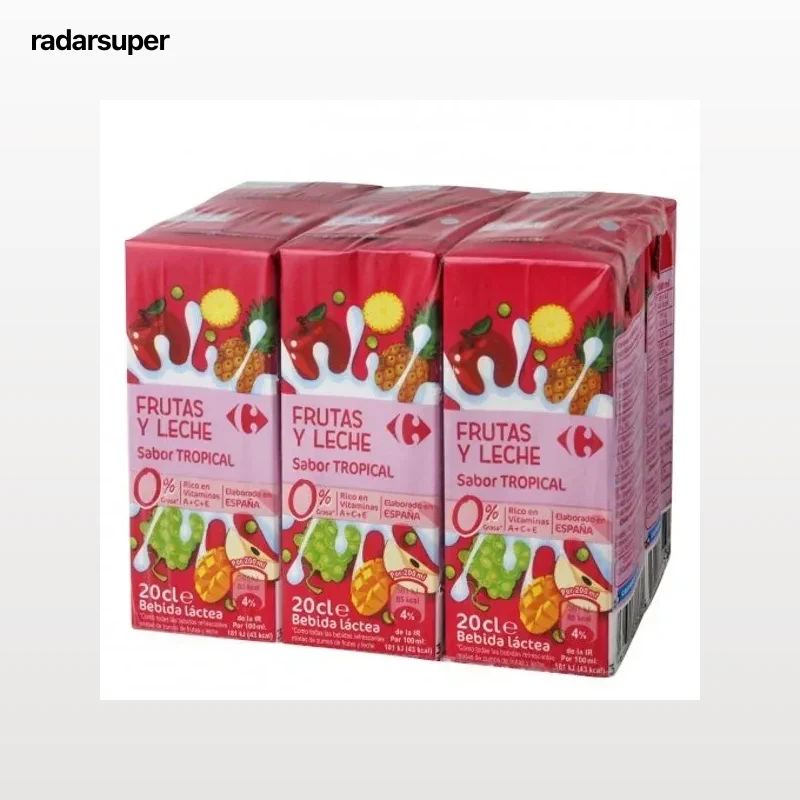 Zumo de fruta y leche Carrefour Tropical pack de 6 briks de 20 cl.