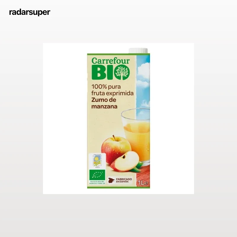 Zumo de manzana ecológico Carrefour Bio brik 1 l.