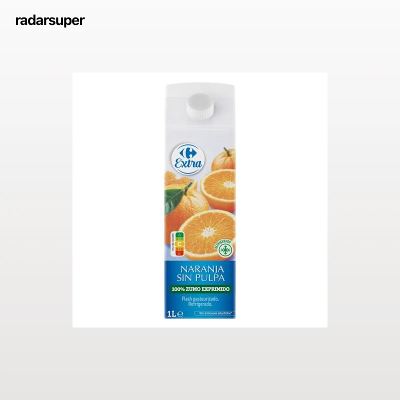 Zumo de naranja Carrefour Extra exprimido sin pulpa brik 1 l.