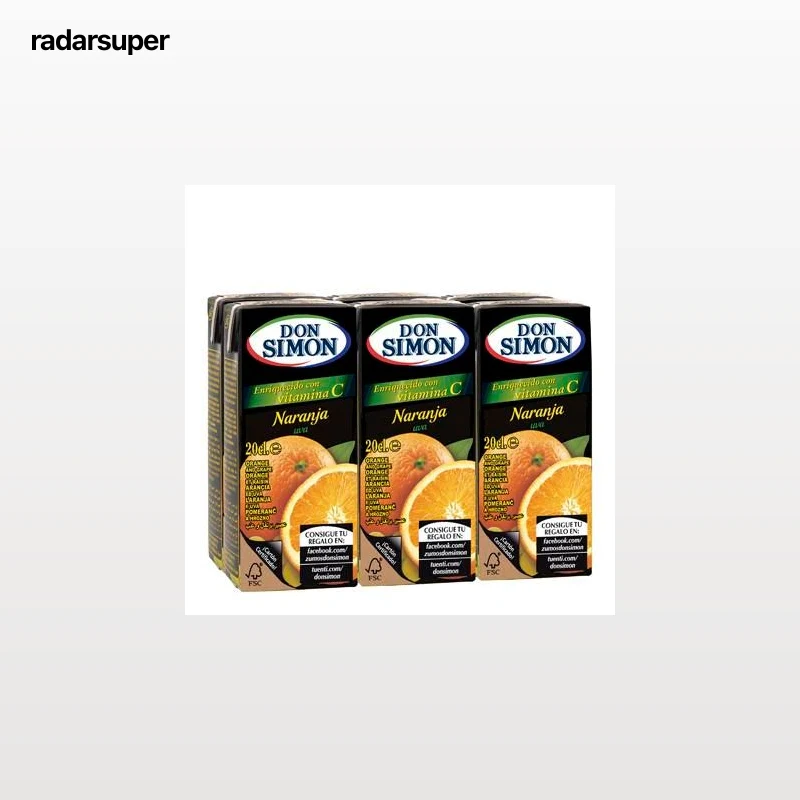 Zumo de naranja Don Simón pack de 6 briks de 20 cl.