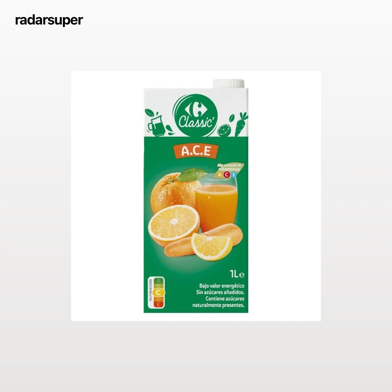 Zumo de naranja, limón y zanahoria A.C.E Carrefour Classic sin azúcar añadido brik 1 l.
