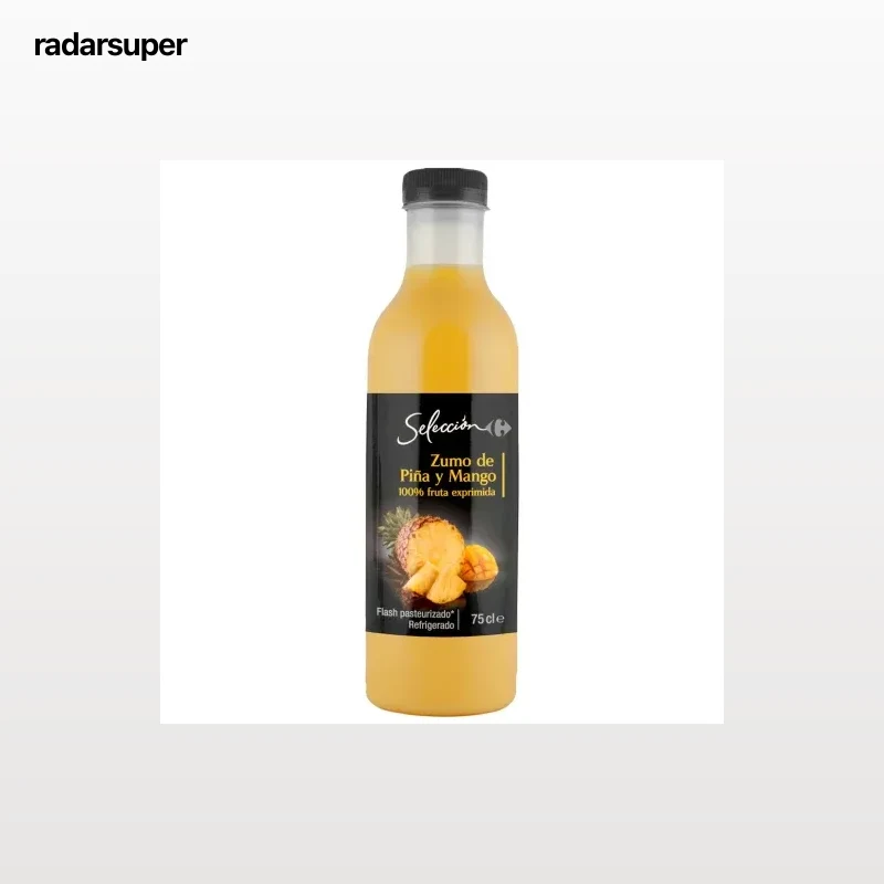 Zumo de piña y mango Carrefour Selección exprimido botella 75 cl.