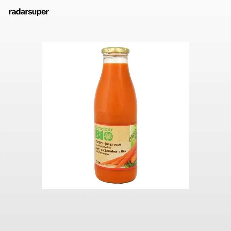 Zumo de zanahoria ecológico Carrefour Bio botella 750 ml.