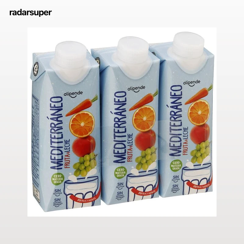 Zumo fruta + leche pack 3 mediterraneo Alipende 330 ml