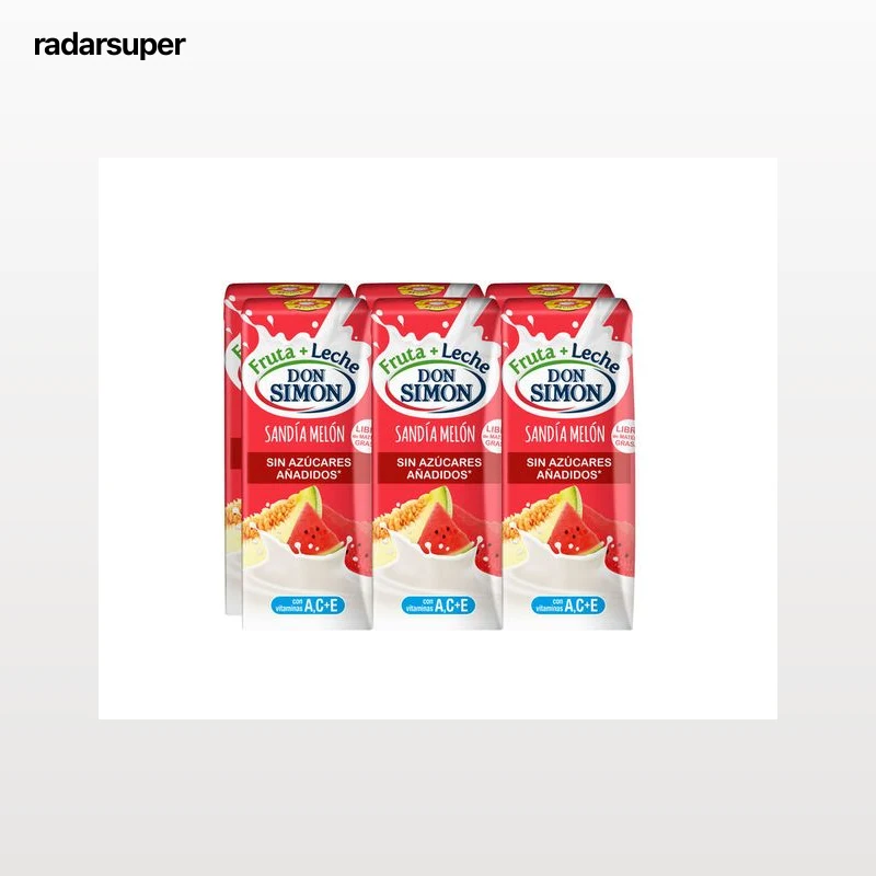 Zumo de fruta + leche zero sabor melón y sandía Don Simon Pack 6