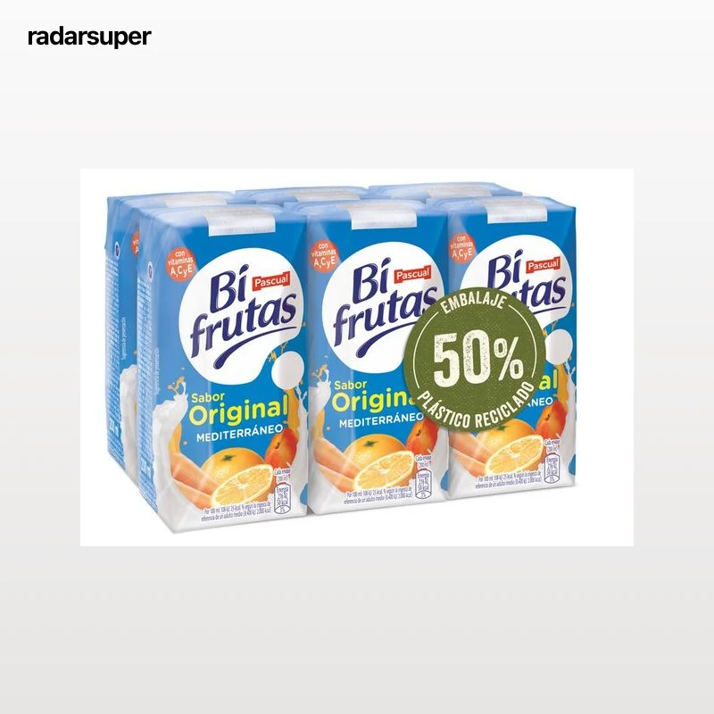 Zumo mediterráneo con leche Bifrutas Pascual pack 6