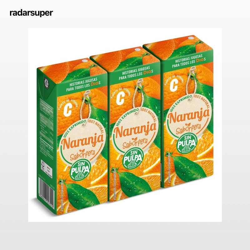 Zumo de naranja sin pulpa Dia Saborfera pack 3 x 200 ml