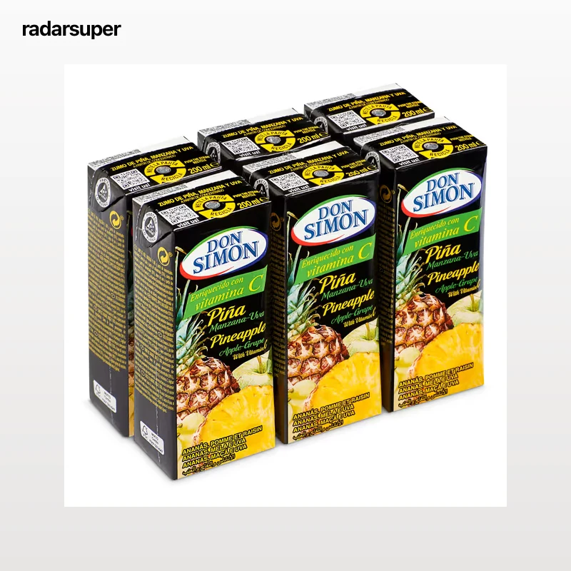 Zumo de piña, manzana y uva Don Simón pack 6 x 200 ml